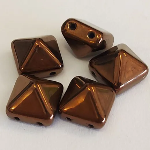 12mm Twin Hole Pyramid Beads, Dark Bronze, Pack of 5 12mm Twin Hole Pyramid Beads, Dark Bronze, Pack of 5