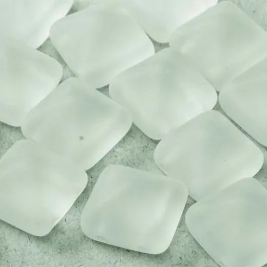 12mm Twin Hole Pyramid Beads, Crystal Matted, Pack of 5 12mm Twin Hole Pyramid Beads, Crystal Matted, Pack of 5