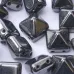 12mm Twin Hole Pyramid Beads, Jet Hematite, Pack of 5 12mm Twin Hole Pyramid Beads, Jet Hematite, Pack of 5