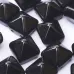 12mm Twin Hole Pyramid Beads, Jet Black, Pack of 5 12mm Twin Hole Pyramid Beads, Jet Black, Pack of 5