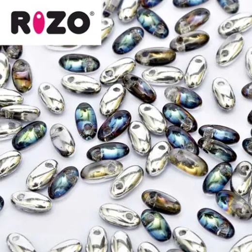 Bermuda Blue Rizo Beads - Approx 20grms Bermuda Blue Rizo Beads - Approx 20grms