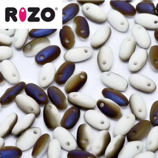 Chalk White Azuro Matted Rizo Beads Approx. 20gm Chalk White Azuro Matted Rizo Beads Approx. 20gm