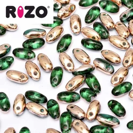 Emerald Capri Gold Rizo Beads approx. 20gm Emerald Capri Gold Rizo Beads approx. 20gm