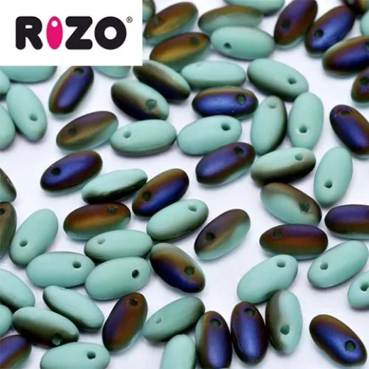 Jade Azuro Matted Rizo Beads approx. 20gm Jade Azuro Matted Rizo Beads approx. 20gm