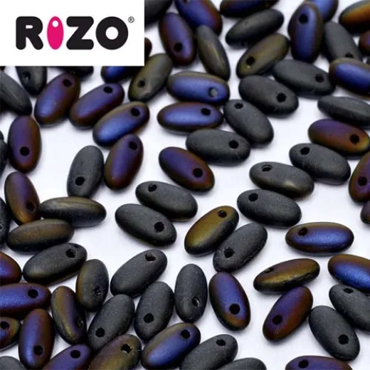 Jet Azuro Matted Rizo Beads approx. 20gm Jet Azuro Matted Rizo Beads approx. 20gm