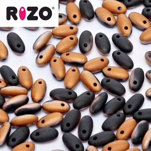 Jet Sunset Matted Rizo Beads approx. 20gm Jet Sunset Matted Rizo Beads approx. 20gm