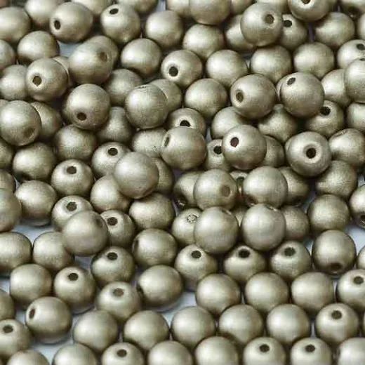 2mm Round Czech Glass Beads, Pack of 100, Alabaster Pewter 2mm Round Czech Glass Beads, Pack of 100, Alabaster Pewter