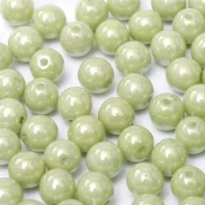 Chalk White Mint Luster 3mm Round Czech Glass Beads, Pack of 100