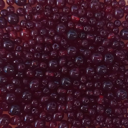 Mix of 3mm-6mm Czech Glass Round Beads in Garnet colour, approx. 50g Mix of 3mm-6mm Czech Glass Round Beads in Garnet colour, approx. 50g