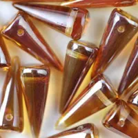 Crystal Dark Apricot 7x17mm Glass Spikes, 10pcs