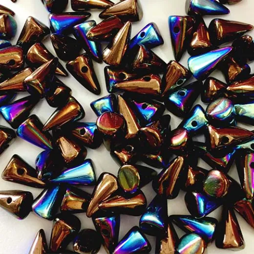Jet Bronze AB Czech Baby Spikes, 5x8mm, 30pcs Jet Bronze AB Czech Baby Spikes, 5x8mm, 30pcs