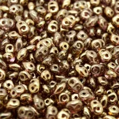 Crystal Senegal Brown/Violet  Superduo, Approx 10 Grams
