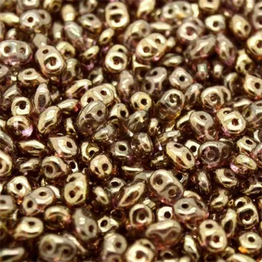Crystal Senegal Brown/Violet Superduo, Approx 10 Grams Crystal Senegal Brown/Violet Superduo, Approx 10 Grams