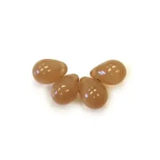 5x7mm Side Drill Czech Glass Tear Drop, Milky Brown, Pack of 10