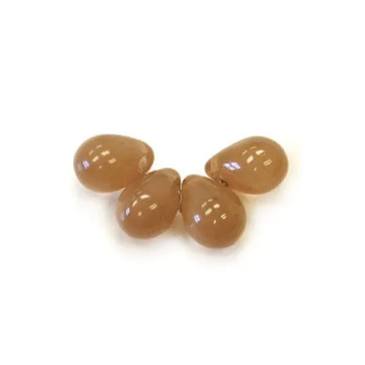 5x7mm Side Drill Czech Glass Tear Drop, Milky Brown, Pack of 10 5x7mm Side Drill Czech Glass Tear Drop, Milky Brown, Pack of 10