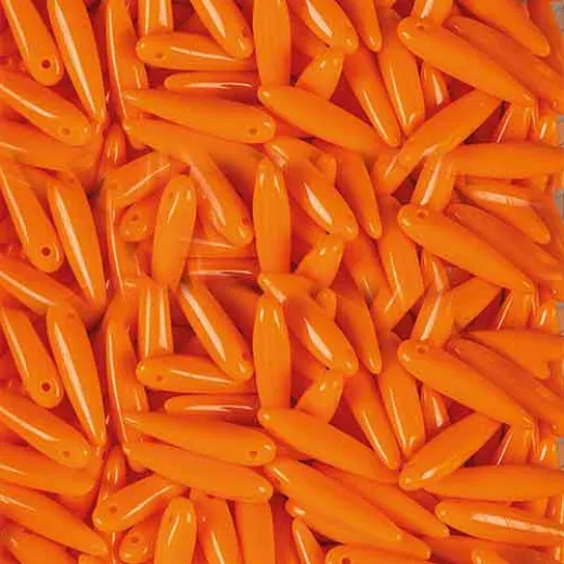 Czech Thorn Beads 5x16mm Opaque Orange, pack of 20 beads Czech Thorn Beads 5x16mm Opaque Orange, pack of 20 beads