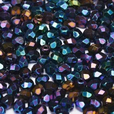 4mm Jet Blue Iris Firepolished beads, 1200pcs approx.