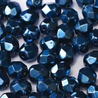 Jet Heavy Metal Navy Blue 4mm Firepolished beads, 120pcs approx.