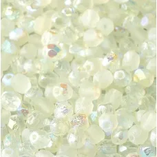 Green Rainbow 4mm Crystal etched firepolished beads, pack of 120pcs