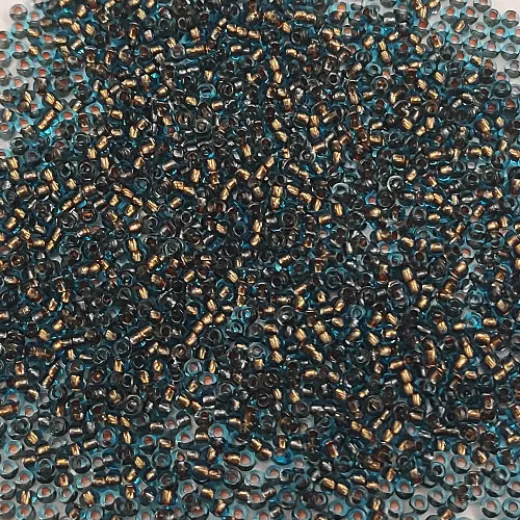 Aqua Copper Lined Czech Seed Beads, Size 10/0, 22g Aqua Copper Lined Czech Seed Beads, Size 10/0, 22g