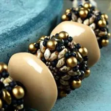 SuperDuo and MiniDuo Rondelle Beaded Beads - A Free Pattern by Nela Kábelová