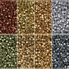Metallic Shimmer Linea Bead Mix, 8 colour pack, 6g of each colour