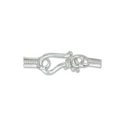 Sterling Silver EZ-Crimp Hook & Eye Clasp, 1 Piece