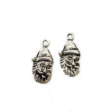 Santa Claus Charm, 23mm, Silver Colour