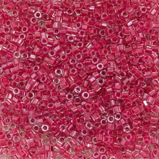 Rose Sparkle Crystal Lined, Colour Code 0914, Size 11/0 Cut Miyuki Delica Beads, 5.2g approx. Rose Sparkle Crystal Lined, Colour Code 0914, Size 11/0 Cut Miyuki Delica Beads, 5.2g approx.