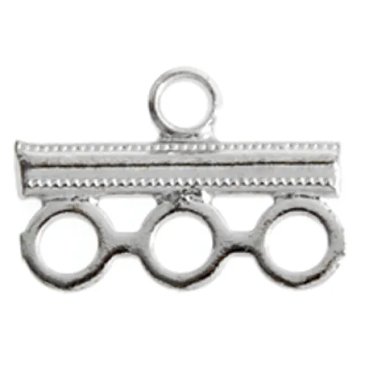 Connector Bars, 3 Row, Silver Platine, Pack of 2 Connector Bars, 3 Row, Silver Platine, Pack of 2