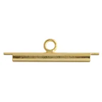 Miyuki Findings End Tube, 20mm With 1 Loop, Gold, Pack of 2
