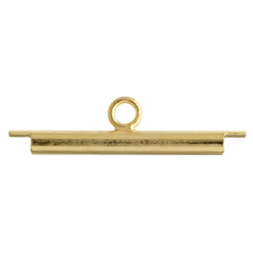 Miyuki Findings End Tube, 15mm With 1 Loop, Gold, Pack of 2 Miyuki Findings End Tube, 15mm With 1 Loop, Gold, Pack of 2