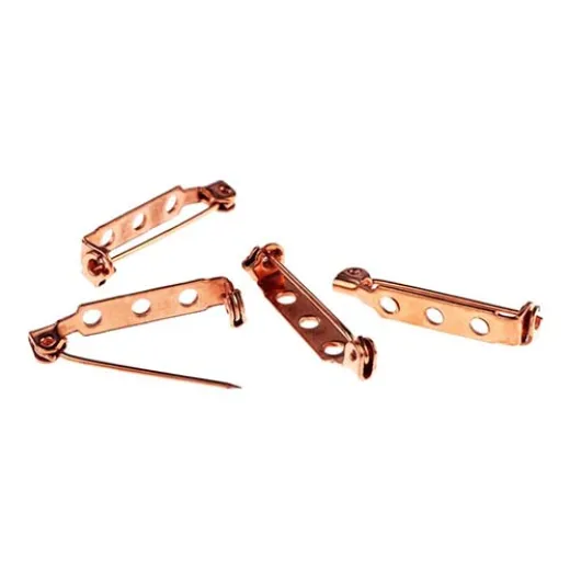 Copper Color 3 Hole Brooch Pin, Approx 25mm x 10 pcs Copper Color 3 Hole Brooch Pin, Approx 25mm x 10 pcs