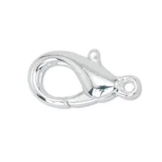 15mm Bright Silver Plated Lobster Clasps, Bulk Pack of 144. Made by Beadalon