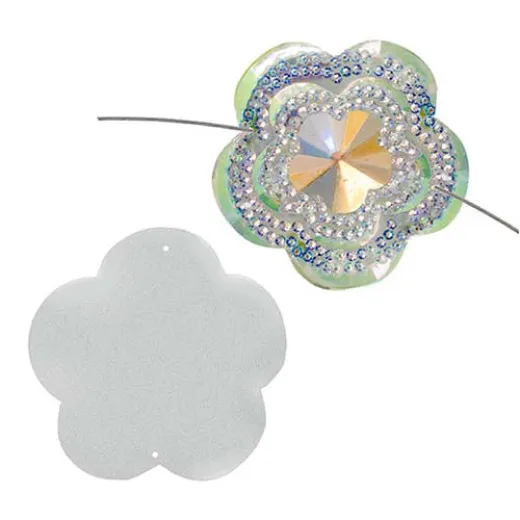 Dazzle-it Resin Glitz Sew-On Sugar Stone Flower 45mm, Crystal AB Dazzle-it Resin Glitz Sew-On Sugar Stone Flower 45mm, Crystal AB