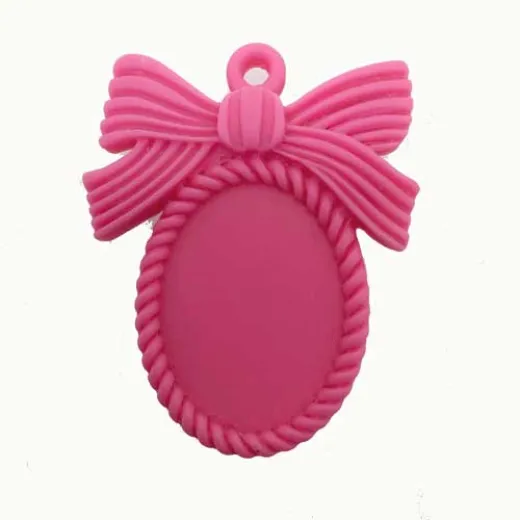 40mm Resin Bow Bezel, Fuschia 40mm Resin Bow Bezel, Fuschia
