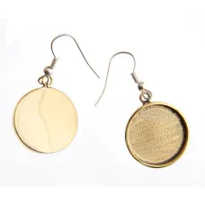 100% Brass Handmade Bezel, Earrings, 19 x 2mm