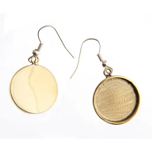 100% Brass Handmade Bezel, Earrings, 19 x 2mm 100% Brass Handmade Bezel, Earrings, 19 x 2mm