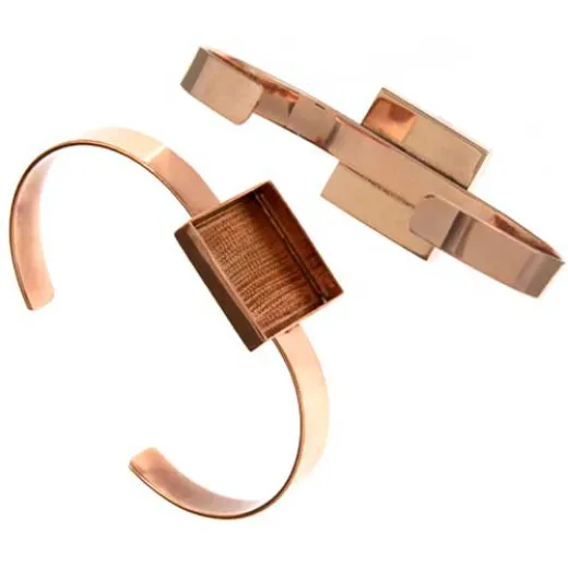 100% Copper Bezel Handmade Bracelet Cuff Square 21x4mm 100% Copper Bezel Handmade Bracelet Cuff Square 21x4mm