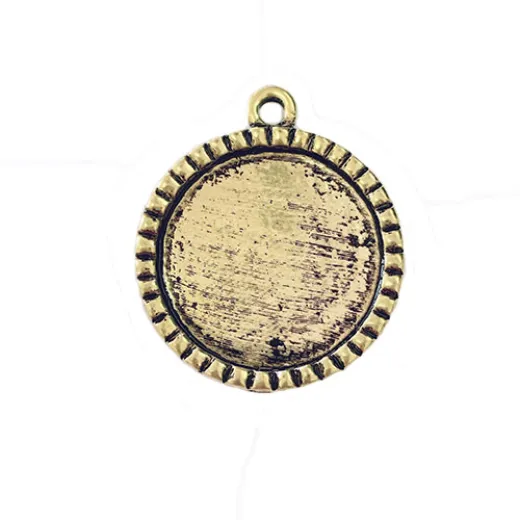 Scalloped 31 x 36mm Round Bezel, Gold colour Scalloped 31 x 36mm Round Bezel, Gold colour
