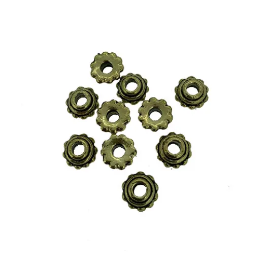 Gold Wheel Spacer Beads, 8mm, Pack of 10 Gold Wheel Spacer Beads, 8mm, Pack of 10