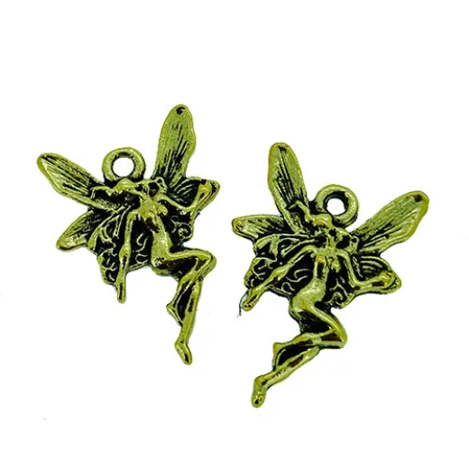 Fairy Charms, Gold Colour, 15 x 22mm, Pack of 4 Fairy Charms, Gold Colour, 15 x 22mm, Pack of 4