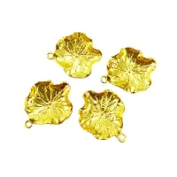 Leaf Charms, Gold Colour, 22 x 28mm, Pack of 4