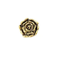Large Flower Charm with Loop, Gold Colour, 23.5 x 24mm