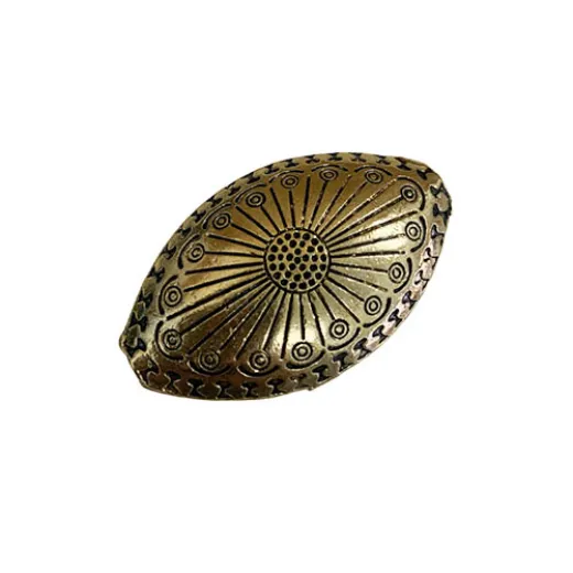 Gold Oval Detailed Pendant, 47mm Gold Oval Detailed Pendant, 47mm