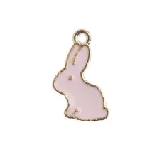 9 x 18mm Pink Rabbit Charms, Pack of 10