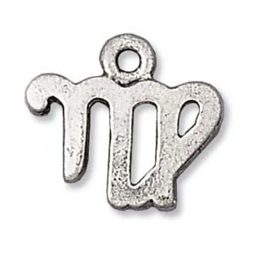 Zodiac Virgo Charm, Antique Silver, Pack of 4 Zodiac Virgo Charm, Antique Silver, Pack of 4