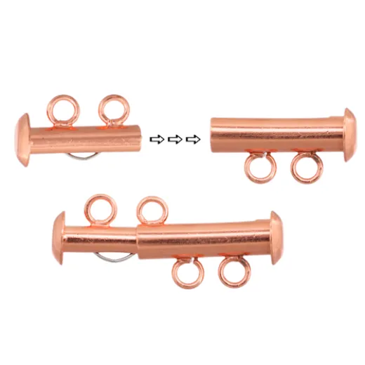 2 Strand Multi Slide Clasp, Copper, Pack of 2 2 Strand Multi Slide Clasp, Copper, Pack of 2