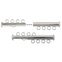 4 Strand Multi Strand Clasp Nickel Colour, pack of 4