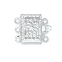 3 Strand Beadalon  Filigree Clasps, Silver, 6 Clasps, 303B-006